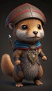 Cute Mongoose Animal Warrior 3D Game Model | Generative AI