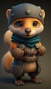 Cute Mongoose Animal Warrior 3D Game Model | Generative AI