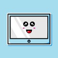 Cute monitor cartoon illustration. Technology concept Royalty Free Stock Photo