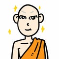 cute monk cartoon on white background