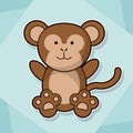 Cute monkey baby animal cartoon image