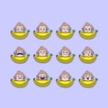 cute monkey banana emoticon