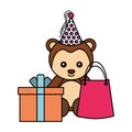 Cute monkey birthday gift balloon Royalty Free Stock Photo