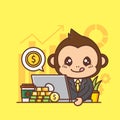 Cute monkey business concept illustration Royalty Free Stock Photo