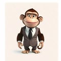 Cute Monkey Businessman. Generative AI Royalty Free Stock Photo