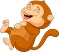 Cute monkey cartoon laughing Royalty Free Stock Photo