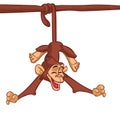 Cute Monkey Chimpanzee Vector Illustration In Fun Cartoon Style Design. Royalty Free Stock Photo