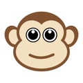 Cute Monkey Face Isolated on White Background Stock Vector illustration clip art Royalty Free Stock Photo