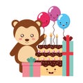 cute monkey gifts and balloons kawaii birthday