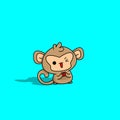 Cute monkey with love Royalty Free Stock Photo