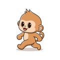 cute monkey walking cartoon Royalty Free Stock Photo