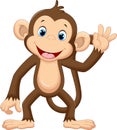 Cute monkey waving Royalty Free Stock Photo