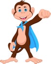 Cute monkey wearing super hero costume Royalty Free Stock Photo