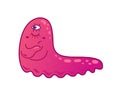 Cute monster. An angry pink alien that looks like a slug. Neon colors, Y2k, gradient, 2000s. Cartoon illustration. Space Royalty Free Stock Photo