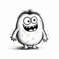 Cute Cartoon Monster Illustration With Angry Expression