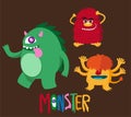 Cute monster cartoon set 2 Royalty Free Stock Photo