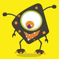 cute monster diamond black 03 Royalty Free Stock Photo