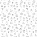 Cute monster faces seamless pattern. Cartoon monsters background. Vector illustration Royalty Free Stock Photo