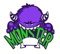 Cute monster icon such logo, EPS10 vector