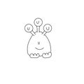 Cute monster icons in outline style