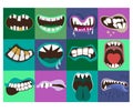 Cute monster mouths vector set. Royalty Free Stock Photo