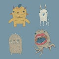 Cute monster set Royalty Free Stock Photo