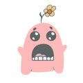 Cute pink monster vector illustration Royalty Free Stock Photo