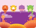 Cute monsters banner Royalty Free Stock Photo