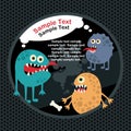 Cute monsters banner and bone. Royalty Free Stock Photo