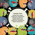Cute monsters banner. Royalty Free Stock Photo