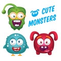 cute monsters collection. Vector illustration decorative design Royalty Free Stock Photo
