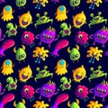 Cute monsters seamless pattern Royalty Free Stock Photo