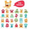 Cute monsters set Royalty Free Stock Photo