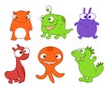 Cute monsters set three Royalty Free Stock Photo