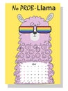 Cute monthly calendar of 2021 with a llama, cactus, inscriptions in the Scandinavian children`s style. For web, banners, posters,