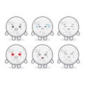 Cute Moon Characters With Various Expression