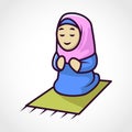 Cute moslem character mascot design