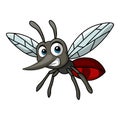 Cute mosquito cartoon on white background