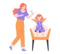 Cute mother makes a haircut to her little daughter Royalty Free Stock Photo