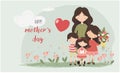 Cute mothers day greeting card for a mother of three children Royalty Free Stock Photo