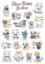 Cute motivational stickers for your planner. Printable stickers with cats and books. AI generated