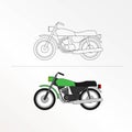 Cute Motorcycle Vector Illustration for kids color book