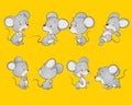 Cute mouse cartoon actions Royalty Free Stock Photo