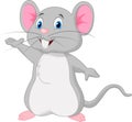 Cute mouse cartoon waving