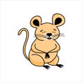 Cute mouse character in cartoon style, cute animals, rodents, vector children's illustration