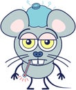 Cute mouse feeling sadly sick Royalty Free Stock Photo