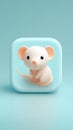 Cute mouse figurine on a light blue background Royalty Free Stock Photo