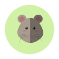 Cute mouse flat vector icon.