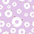 Cute mouse pink pattern papers isolated on white background