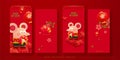 Cute mouse red packet design